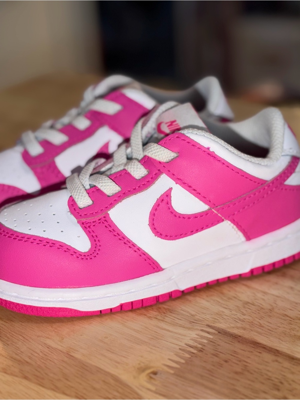 Nike Kids Hot Pink and White Low-Court Sneakers Size 8C